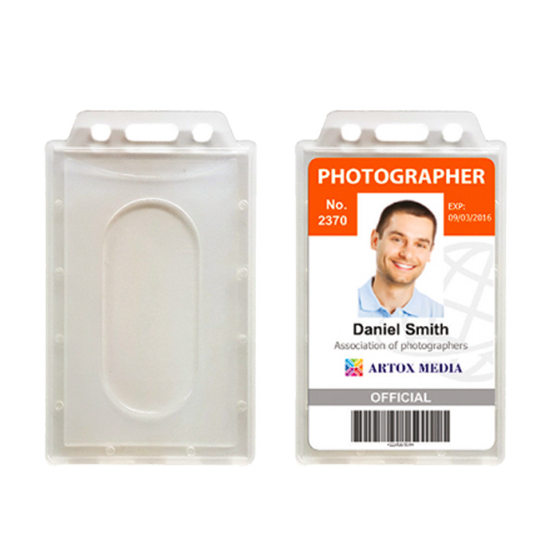 ID Card Pouch Frosty PVC- Vertical