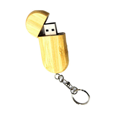 Wooden USB with Ring Natural