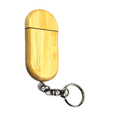 Wooden USB with Ring Natural