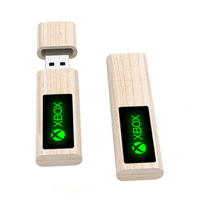 Wooden USB light-up logo